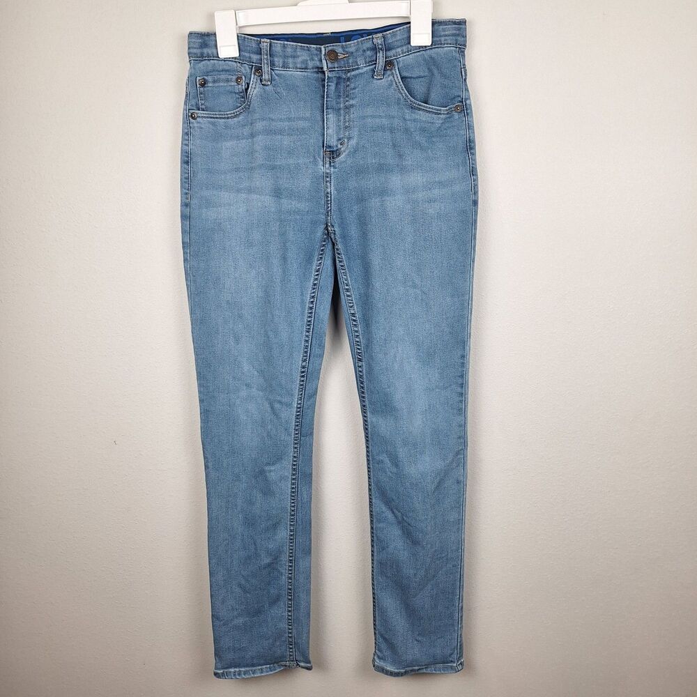 Levis 502 Boys Size 18 Reg 29x31 Reg Jeans Light Wash Denim Stretch Adjustable